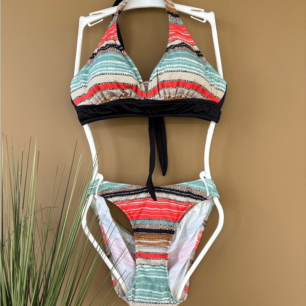 Venus Multicolor Striped Bikini - image 1